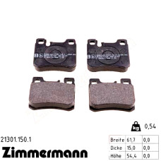 Задние тормозные колодки 213011501 Otto Zimmermann