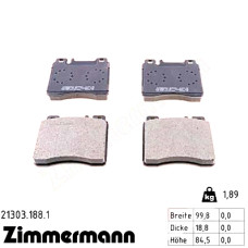 Передні гальмівні колодки 213031881 Otto Zimmermann