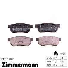 Задние тормозные колодки 213121301 Otto Zimmermann