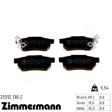 Задние тормозные колодки 213121302 Otto Zimmermann