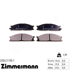 Передние тормозные колодки 213471701 Otto Zimmermann