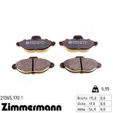 Передние тормозные колодки 213651701 Otto Zimmermann