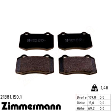 Передние тормозные колодки 213811501 Otto Zimmermann