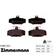 Задние тормозные колодки 213851301 Otto Zimmermann