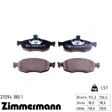 Передние тормозные колодки 213941801 Otto Zimmermann