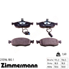 Передние тормозные колодки 213961801 Otto Zimmermann