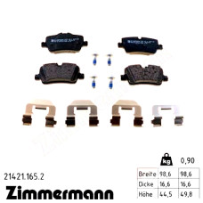Задние тормозные колодки 214211652 Otto Zimmermann