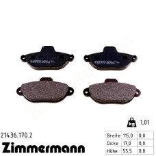 Передние тормозные колодки 214361702 Otto Zimmermann
