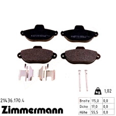 Передние тормозные колодки 214361704 Otto Zimmermann