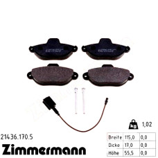 Передние тормозные колодки 214361705 Otto Zimmermann
