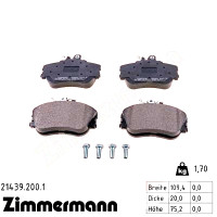 Передние тормозные колодки 214392001 Otto Zimmermann