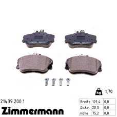 Передние тормозные колодки 214392001 Otto Zimmermann