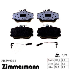 Передние тормозные колодки 214399001 Otto Zimmermann rd:z
