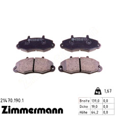 Передние тормозные колодки 214701901 Otto Zimmermann