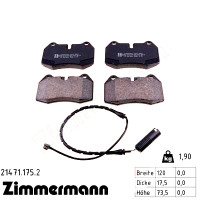 Передні гальмівні колодки 214711752 Otto Zimmermann