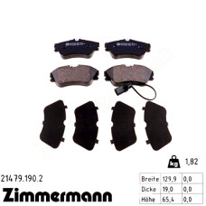 Передние тормозные колодки 214791902 Otto Zimmermann