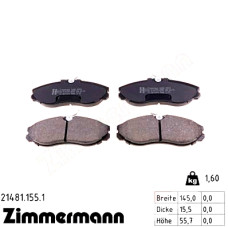 Передние тормозные колодки 214811551 Otto Zimmermann