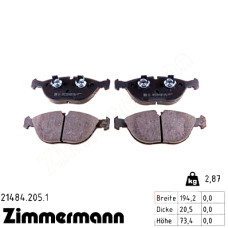 Передние тормозные колодки 214842051 Otto Zimmermann