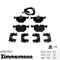 21487.170.2 Zimmermann Задние тормозные колодки на BMW Z4 Coupe (E86) с двигателем M
