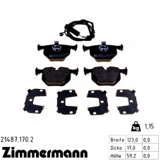 Задние тормозные колодки 214871702 Otto Zimmermann