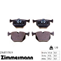 Задние тормозные колодки 214871709 Otto Zimmermann