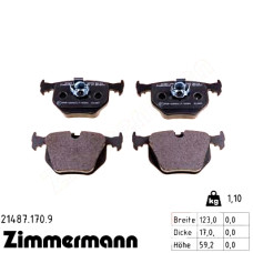 Задние тормозные колодки 214871709 Otto Zimmermann