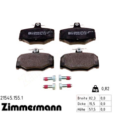 Задние тормозные колодки 215451551 Otto Zimmermann