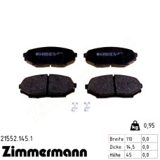 Передние тормозные колодки 215521451 Otto Zimmermann