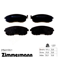 Передние тормозные колодки 215611701 Otto Zimmermann