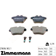 Задние тормозные колодки 216061651 Otto Zimmermann