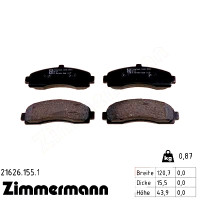 Передние тормозные колодки 216261551 Otto Zimmermann