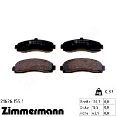Передние тормозные колодки 216261551 Otto Zimmermann