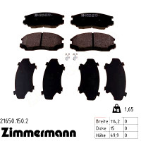 Передние тормозные колодки 216501502 Otto Zimmermann