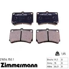 Передние тормозные колодки 216541501 Otto Zimmermann