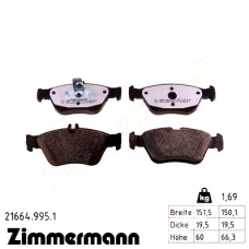 Передние тормозные колодки 216649951 Otto Zimmermann rd:z