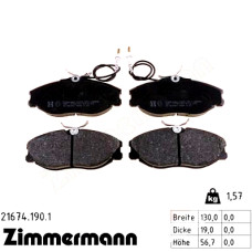 Передние тормозные колодки 216741901 Otto Zimmermann