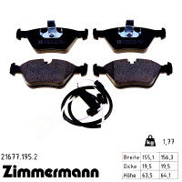 Передние тормозные колодки 216771952 Otto Zimmermann