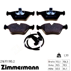 Передние тормозные колодки 216771952 Otto Zimmermann