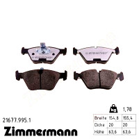 21677.995.1 Zimmermann rd:z Передние тормозные колодки на BMW 5 (E39) с двигателем 525 i