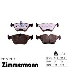 Передние тормозные колодки 216779951 Otto Zimmermann rd:z