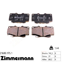Передние тормозные колодки 216801751 Otto Zimmermann