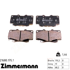 Передние тормозные колодки 216801751 Otto Zimmermann