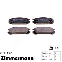 Задние тормозные колодки 217031501 Otto Zimmermann