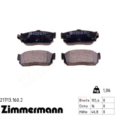 Задние тормозные колодки 217131602 Otto Zimmermann