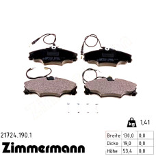 Передние тормозные колодки 217241901 Otto Zimmermann