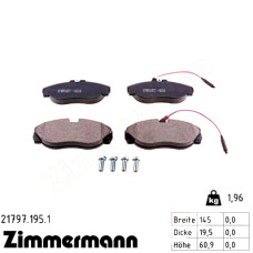Передние тормозные колодки 217971951 Otto Zimmermann
