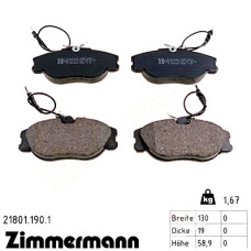 Передние тормозные колодки 218011901 Otto Zimmermann