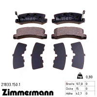 Задні гальмівні колодки 218331501 Otto Zimmermann
