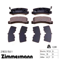 Задние тормозные колодки 218331501 Otto Zimmermann