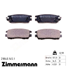 Задние тормозные колодки 218401451 Otto Zimmermann